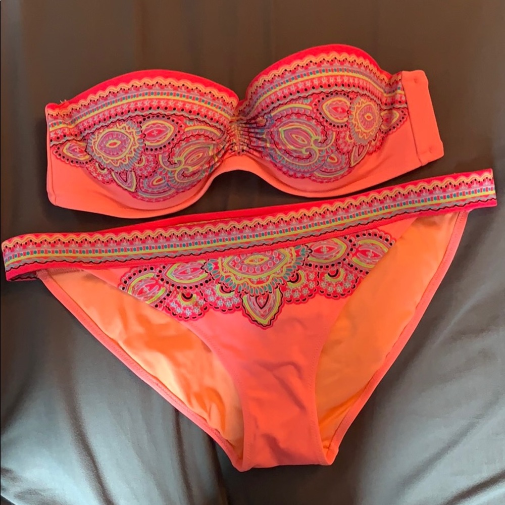 Victoria Secret Coral Paisley Bikini set